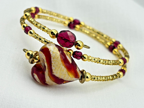Murano glass heart red - murano, &